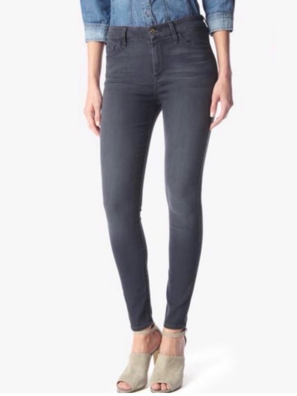 7 For All Mankind The High Waist Black Skinny Jeans - Picture 10 of 10